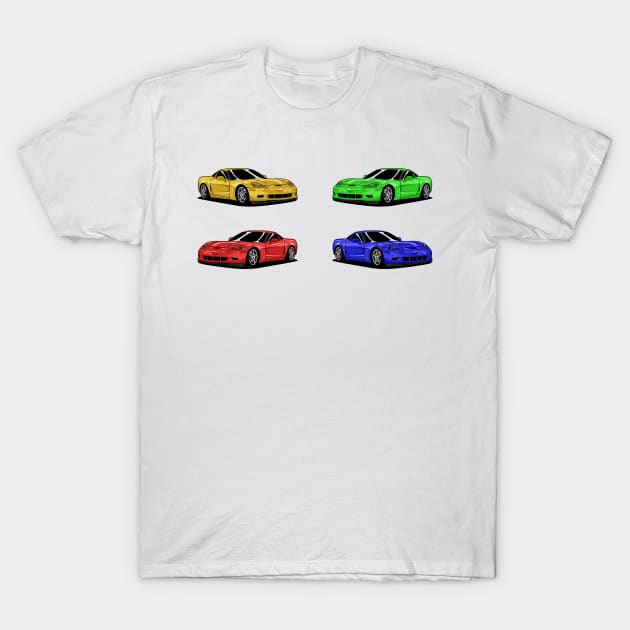 USA Car - Corvette Z06 X4 T-Shirt by Car_Designer